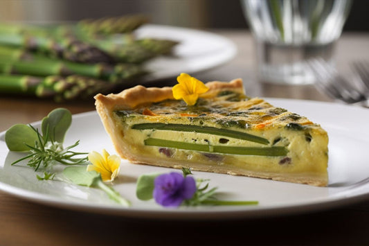 الهليون Quiche مع Gruyère والأعشاب الطازجة