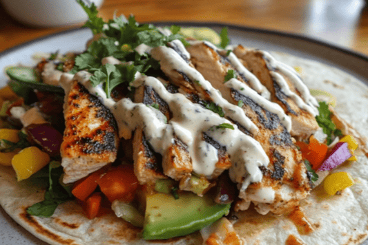 Grilled Chicken Avocado Wrap with Spicy Yogurt Sauce