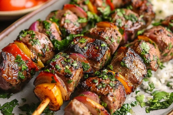 kebobs المشوية على طراز البحر الأبيض المتوسط ​​العصير