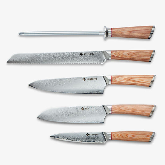 Haruta (はるた) 5 PCS تعيين VG10 Damascus Steel Kitchen Knives